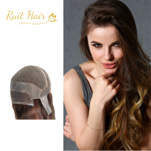 Swiss lace cap with PU | women's hair system